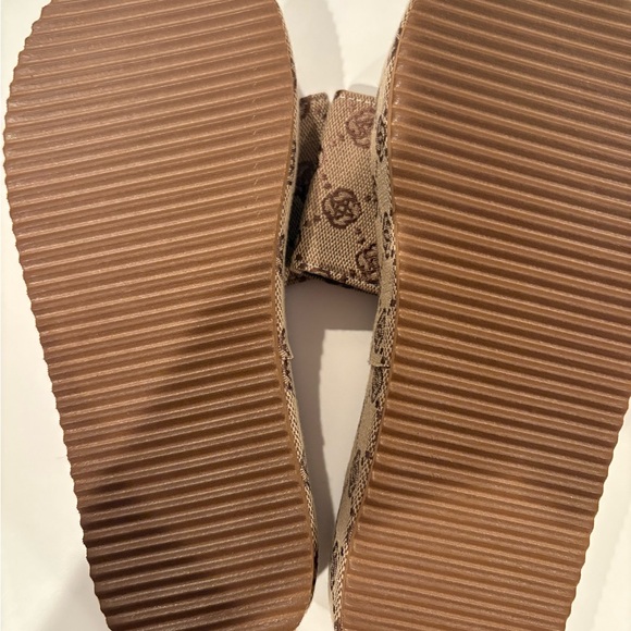 Monogram Patterned Brown Slides - Picture 5 of 5